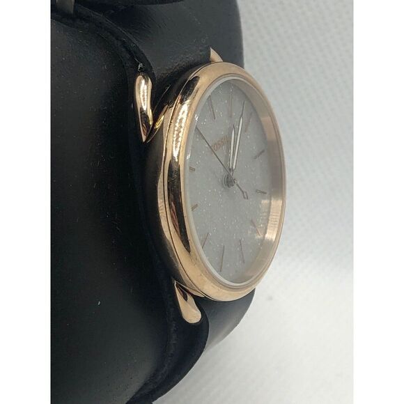 Fossil ES4421 Women's Black Leather Analog Pink Dial Quartz Genuine Watch HK59 - Picture 3 of 9